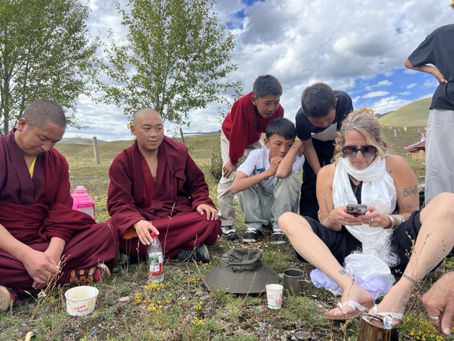 Celebration at the route milestone